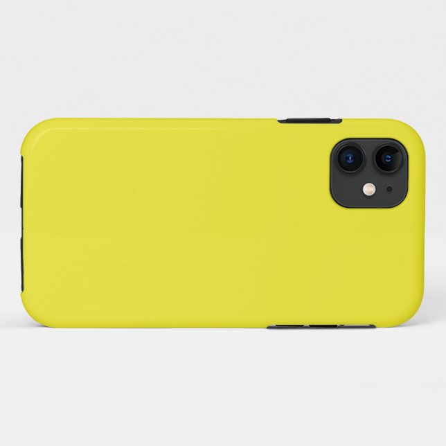 Capa Para iPhone 11 Vibrant Solid Yellow Background  (Verso (horizontal))