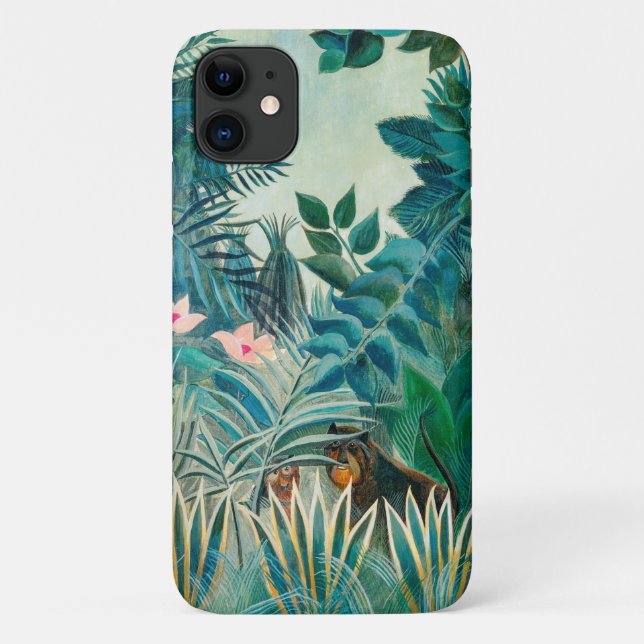 Capa Para iPhone 11 Vida selvagem na pintura tropical da selva (Verso)