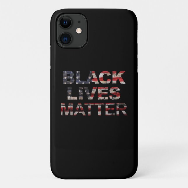 Capa Para iPhone 11 Vidas Negras Importam| Bandeira Americana (Verso)