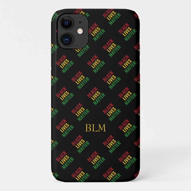 Capa Para iPhone 11 Vidas Negras Importam Monograma BHM (Verso)