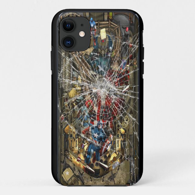 Capa Para iPhone 11 Vidro partido - Máquina de pinball (Verso)