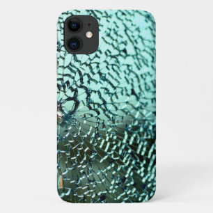 Capa Para iPhone 11 Vidro rachado azul-esverdeado
