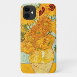 Capa Para iPhone 11 Vincent Van Gogh dá 12 girassóis em uma arte de va