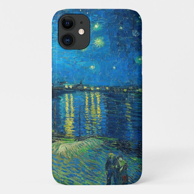 Capa Para iPhone 11 Vincent Van Gogh Noite Estrelada Sobre O Ródano (Verso)
