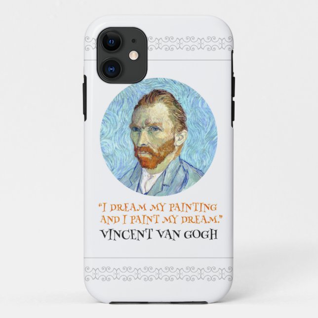 Capa Para iPhone 11 Vincent Van Gogh Retrato com Citação (Verso)