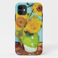Vincent Van Gogh Três Girassóis em um Vaso