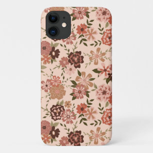 Capa Para iPhone 11 Vinhas Verdes De Sombreado Rosa, Doce Padrão Flor
