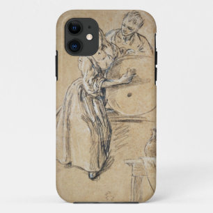 Capa Para iPhone 11 Vinho-pourer com um cartão do homem novo (giz)