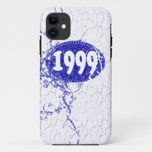 Capa Para iPhone 11 Vintage 1999 Aniversário e Desde (Azul, branco)