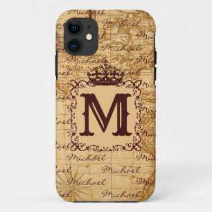 Capa Para iPhone 11 Vintage, antigo mapa real do rei, russa
