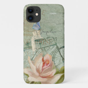 Capa Para iPhone 11 Vintage Beach Bicicleta Rústica Madeira Esmagada 