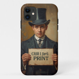 Capa Para iPhone 11 Vintage Cash Impressão Gentleman Mobile Case
