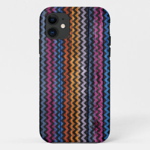 Capa Para iPhone 11 Vintage Chevron Wood Abstrato