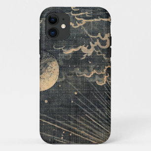 Capa Para iPhone 11 Vintage eclipse solar angustiada céu noturno