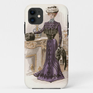 Capa Para iPhone 11 Vintage Edwardian Lady Fox Fashion Ilustração