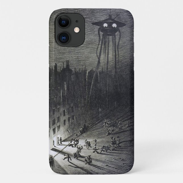 Capa Para iPhone 11 Vintage invasão de alienígenas no filme da guerra  (Verso)