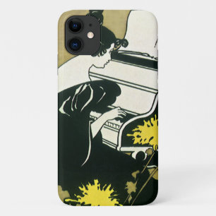 Capa Para iPhone 11 Vintage Music, Miss Traumerei Jogando Piano, Reed