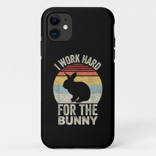 Capa Para iPhone 11 Vintage Retro Eu Trabalho Duro Para o Coelho