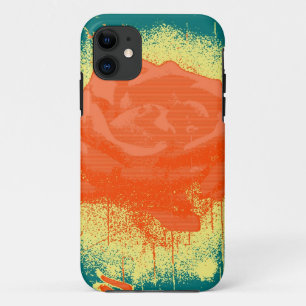 Capa Para iPhone 11 Vintage Rosa vermelha Fine Art