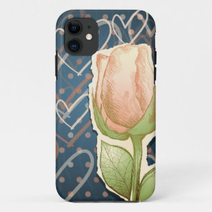 Capa Para iPhone 11 Vintage rosebud, caso do iPhone 5
