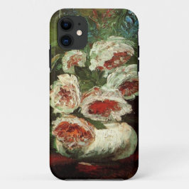 Capa Para iPhone 11 Vintage Vase com Peonies, de Vincent van Gogh.