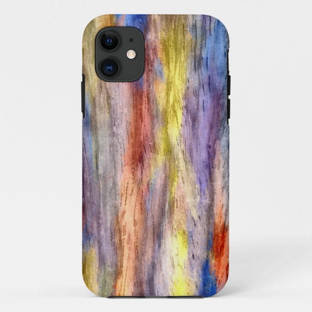 Capa Para iPhone 11 Vintage Wood Abstrato Art (Verso)