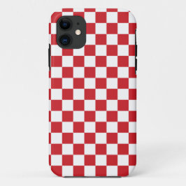 Capa Para iPhone 11 Vintagem Verificada com Motor de Fogo Vermelho e B