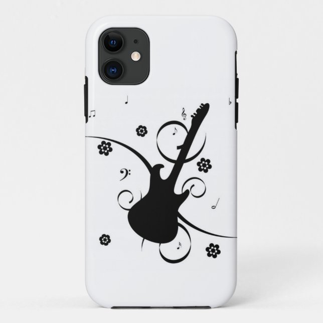 Capa Para iPhone 11 Violão com notas musicais (Verso)