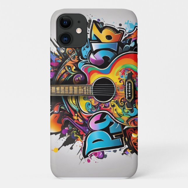 Capa Para iPhone 11 Violão Psicodélico (Verso)