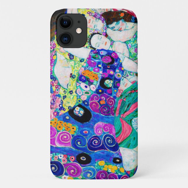 Capa Para iPhone 11 Virgem (Girls), Gustav Klimt (Verso)
