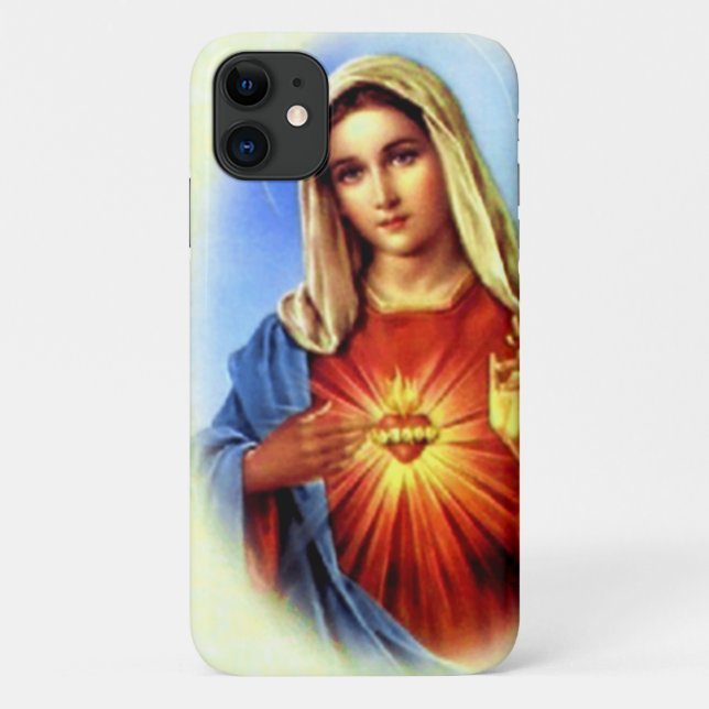 Capa Para iPhone 11 Virgem Maria Abençoada - Mãe de Deus (Verso)
