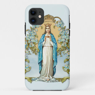 Capa Para iPhone 11 Virgem Maria Floral Senhora Religiosa de Knock