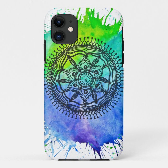 Capa Para iPhone 11 Vírus Mandala Da Placa De Água (Verso)