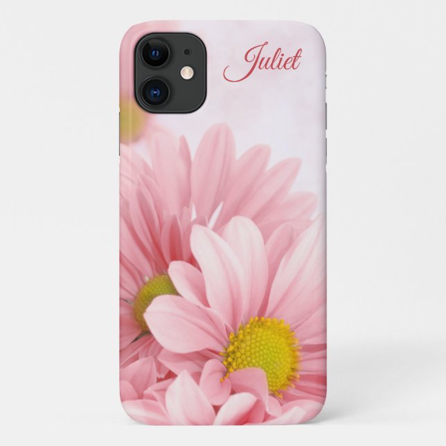 Capa Para iPhone 11 Visitas Rosa Pálidas Claras de Toque Suave Elegant (Verso)