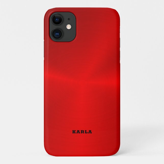 Capa Para iPhone 11 Vista de textura metálica vermelha (Verso)
