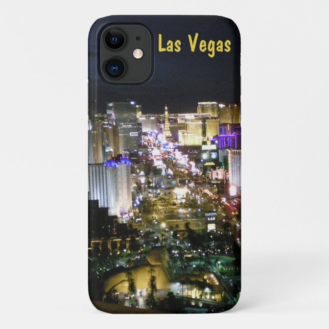 Capa Para iPhone 11 Vista Noturna de Las Vegas Strip (Verso)