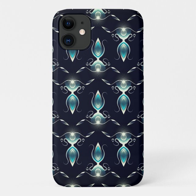 Capa Para iPhone 11 Visual Classudo de Gemas Azuis com Luz Radiante (Verso)