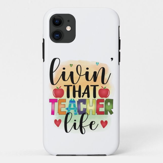 Capa Para iPhone 11 Vivendo Aquela Vida De Professores - Presente Para (Verso)