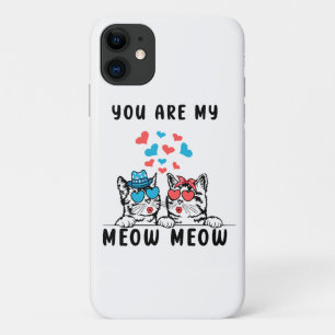 Capa Para iPhone 11 Você É Meu Casal Gato Meow Meow Dia dos Namorados