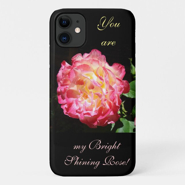 Capa Para iPhone 11 Você é minha Rosa Brilhante Personalize iPhone  (Verso)
