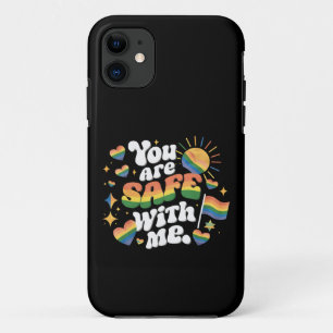 Capa Para iPhone 11 Você está Seguro comigo LGBT Arco-íris Gay
