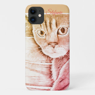 Capa Para iPhone 11 Você Ouviu Isso? (laranja/vermelho)