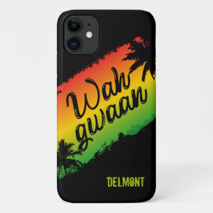 Capa Para iPhone 11 Wah Gwaan Jamaican Rasta Patois Black