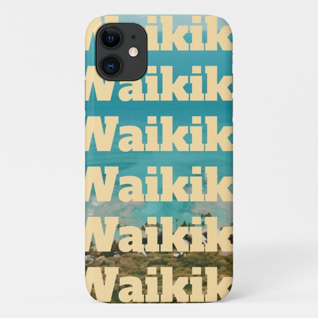 Capa Para iPhone 11 Waikiki, Honolulu, Oahu, Havaí (Verso)