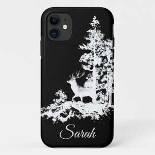 Capa Para iPhone 11 Watercolor Stag Deer Animal Nature Art Personaliza
