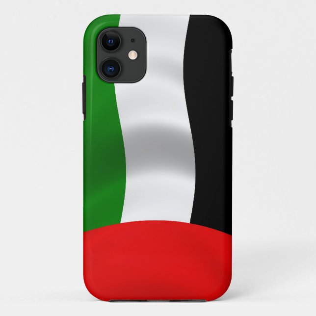 Capa Para iPhone 11 Waving UAE Flag (Verso)