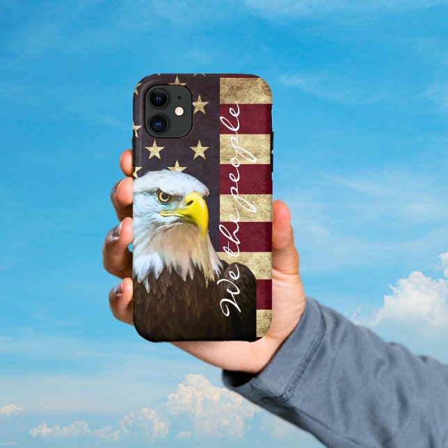 Capa Para iPhone 11 We The People American Flag Bald Eagle  (We The People American Flag Bald Eagle iPhone Case)
