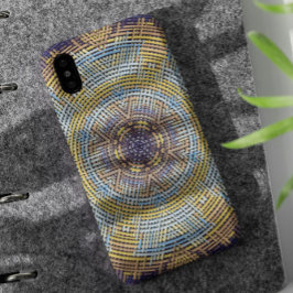 Capa Para iPhone 11 Weave Mandala Blue e Amarelo