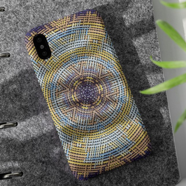 Capa Para iPhone 11 Weave Mandala Blue e Amarelo (Criador carregado)