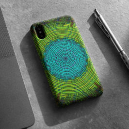 Capa Para iPhone 11 Weave Mandala Blue e Green